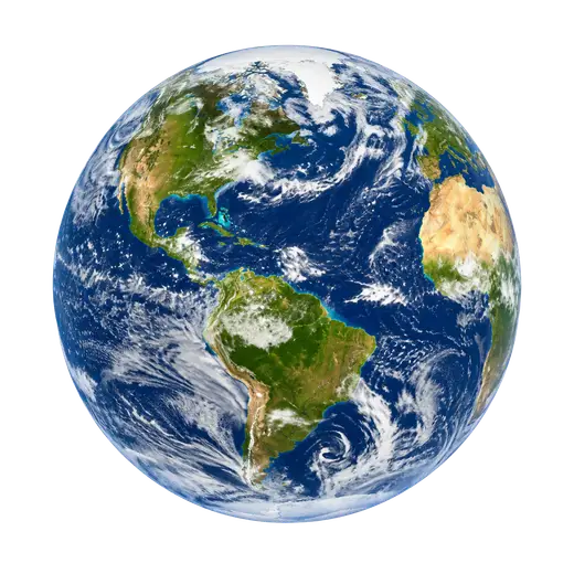 Planeta Terra verde e vibrante visto do espaço