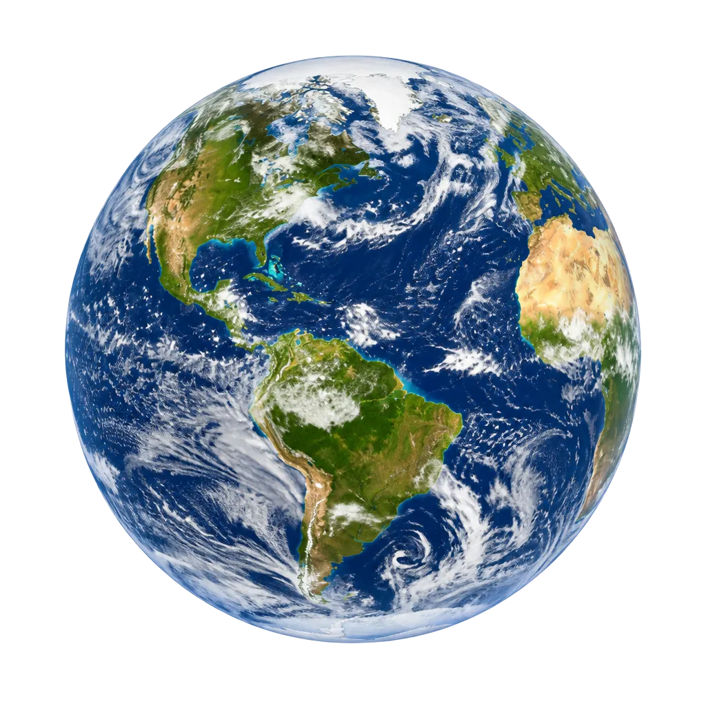 Planeta Terra verde e vibrante visto do espaço